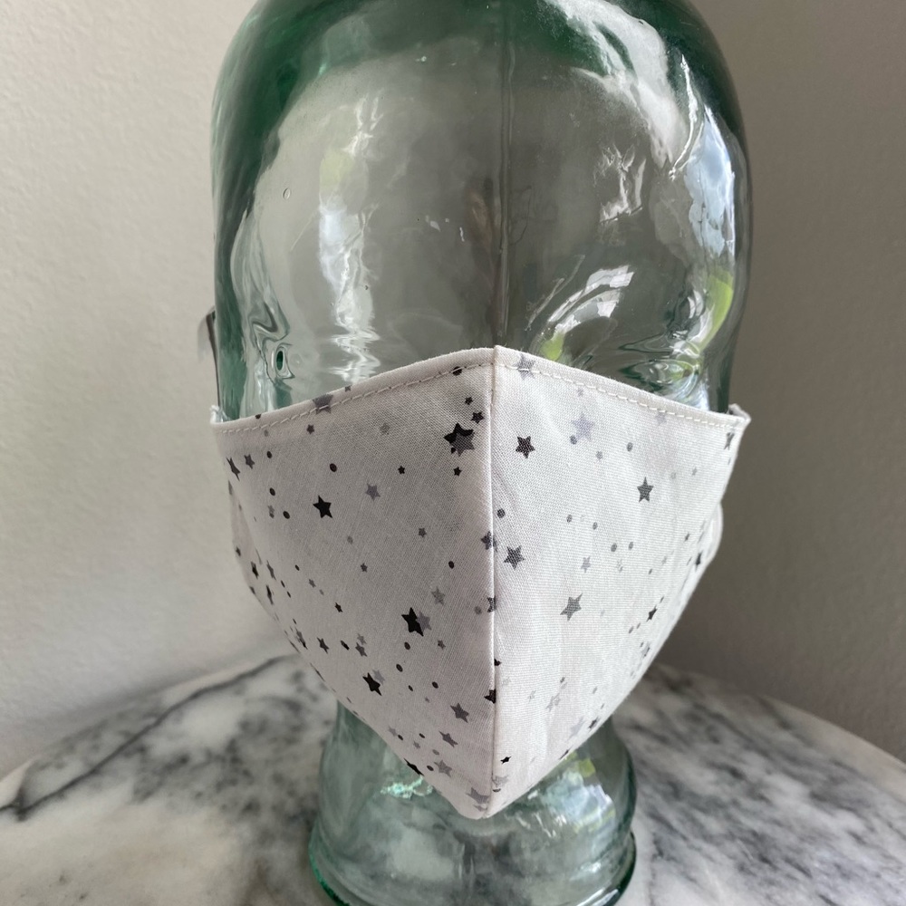 SOLD: White with stars face mask (Last One) - Picture 10 of 10